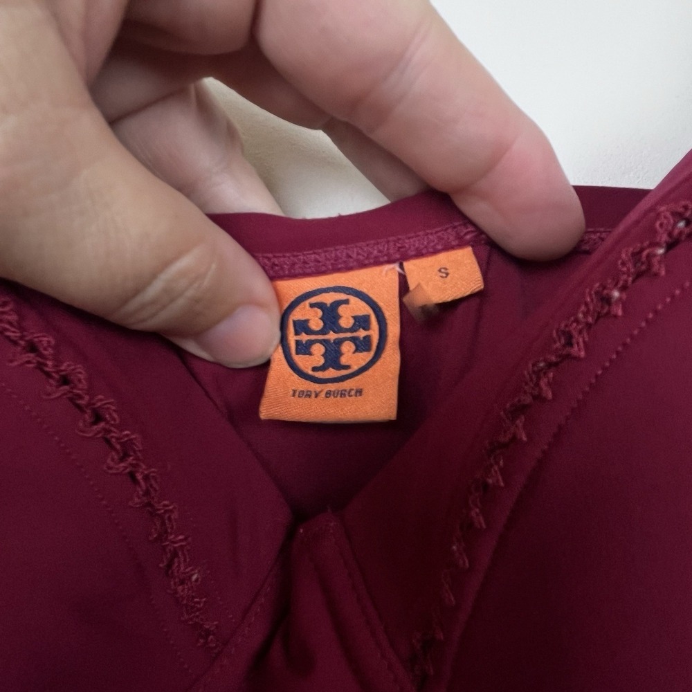 Tory Burch Women's Maroon Wine Underwire Swimsuit/ Adjustable Straps Small EXC - Picture 8 of 16